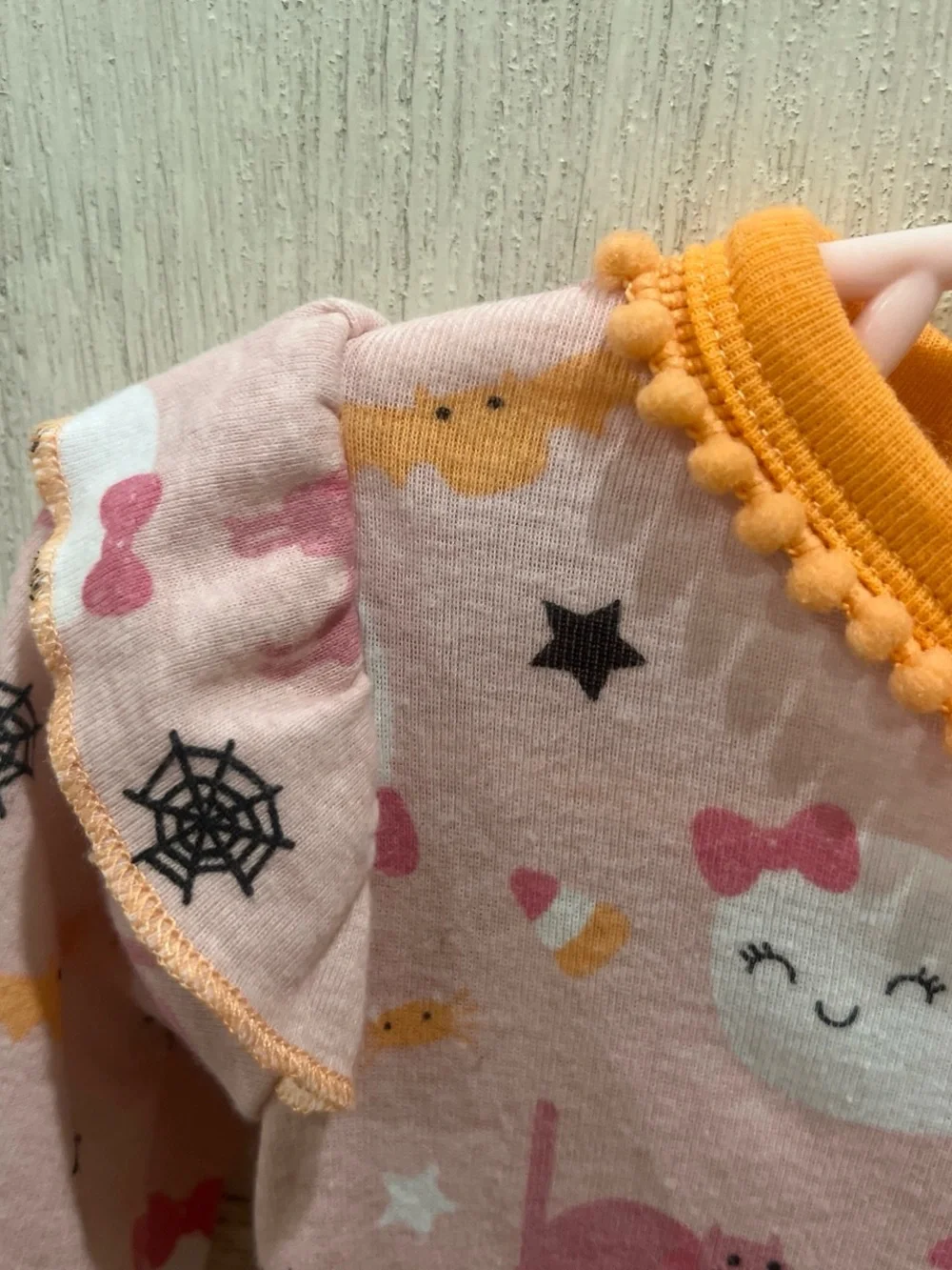 Pink & Orange Halloween Baby Girl One-Piece Footed Pajamas